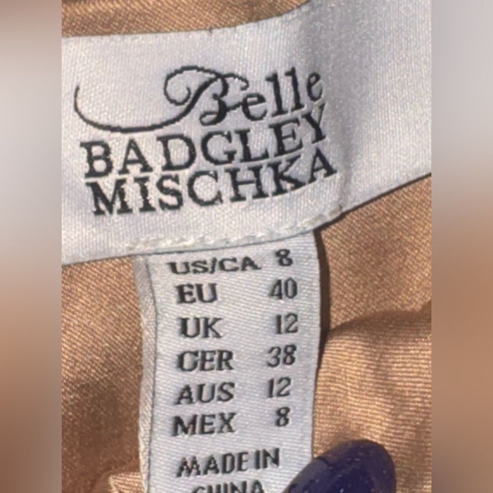 NWT Belle BADGLEY MISCHKA Black Lace Gabrielle Women’s Column Maxi Dress sz 8 - Picture 6 of 11